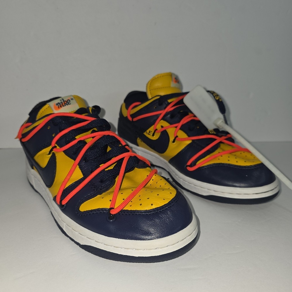 Nike Dunk Low x OFF-WHITE University Gold 2019 Size 7 Snakers Shoes Yellow